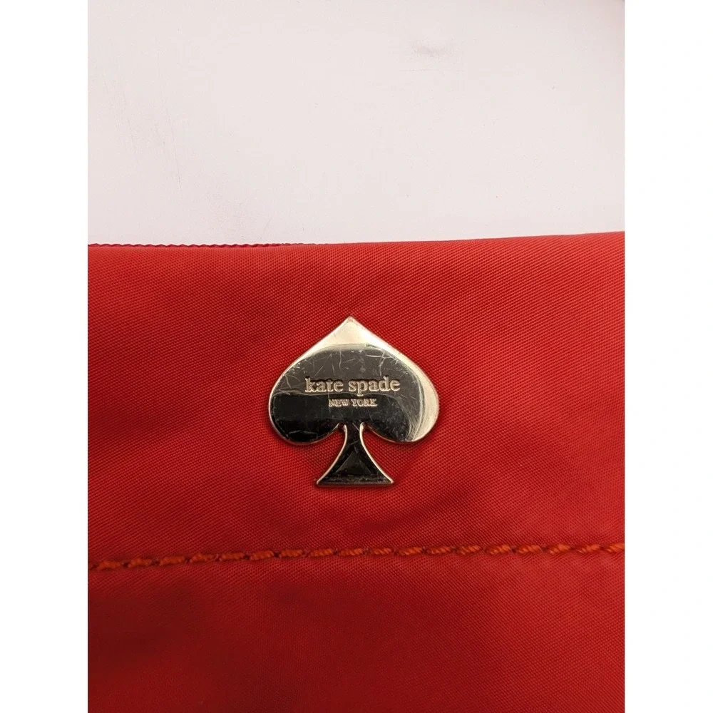 Kate Spade‎ Crossbody Bag Womens Small Red Nylon Zip Shoulder Purse Logo